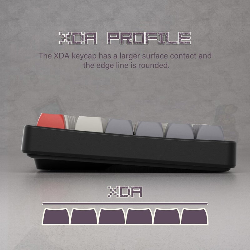 GMKWTL أغطية مفاتيح XDA PBT، مجموعة أغطية مفاتيح مخصصة لجهاز الألعاب الكلاسيكي، أغطية مفاتيح XVX للوحة مفاتيح 75% مع تقنية صب الصبغة مناسبة لمعظم مفاتيح Gateron Cherry MX للوحة المفاتيح الميكانيكية 65% 80% 100%. - Image 4